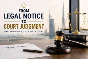 Civil lawyer in Dubai advising clients on contracts property disputes and civil litigation matters