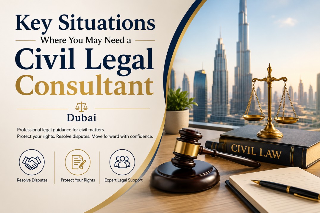 Professional civil legal consultant Dubai providing legal advice and civil law services